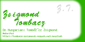 zsigmond tombacz business card